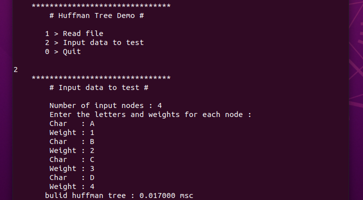 Input data to test